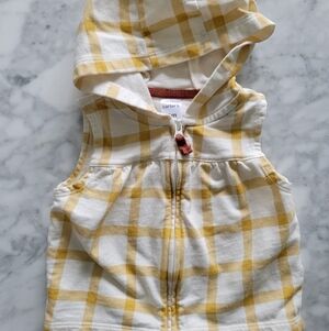 Carter's Yellow Plaid Hooded Vest